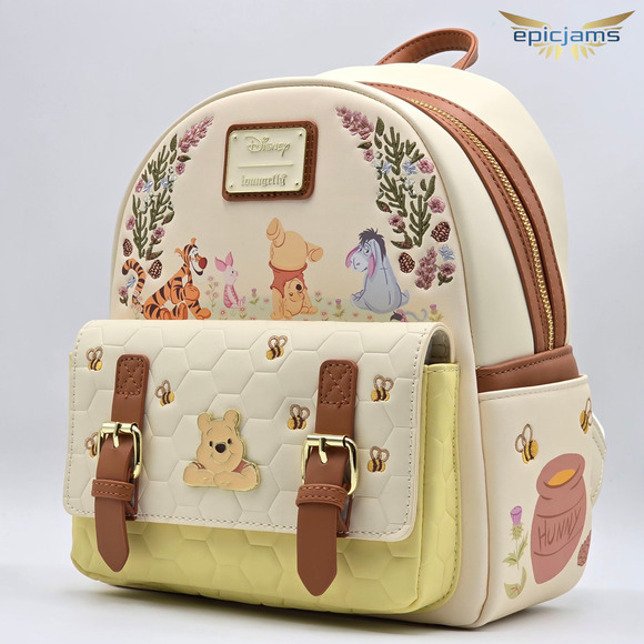 Loungefly Disney Winnie The Pooh Floral Pooh Bear & Friends Mini Backpack New - Picture 3 of 6